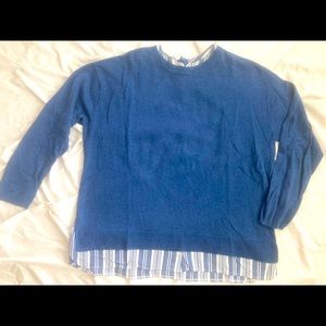 J. Jill XL Sweater with Faux Blouse Details
